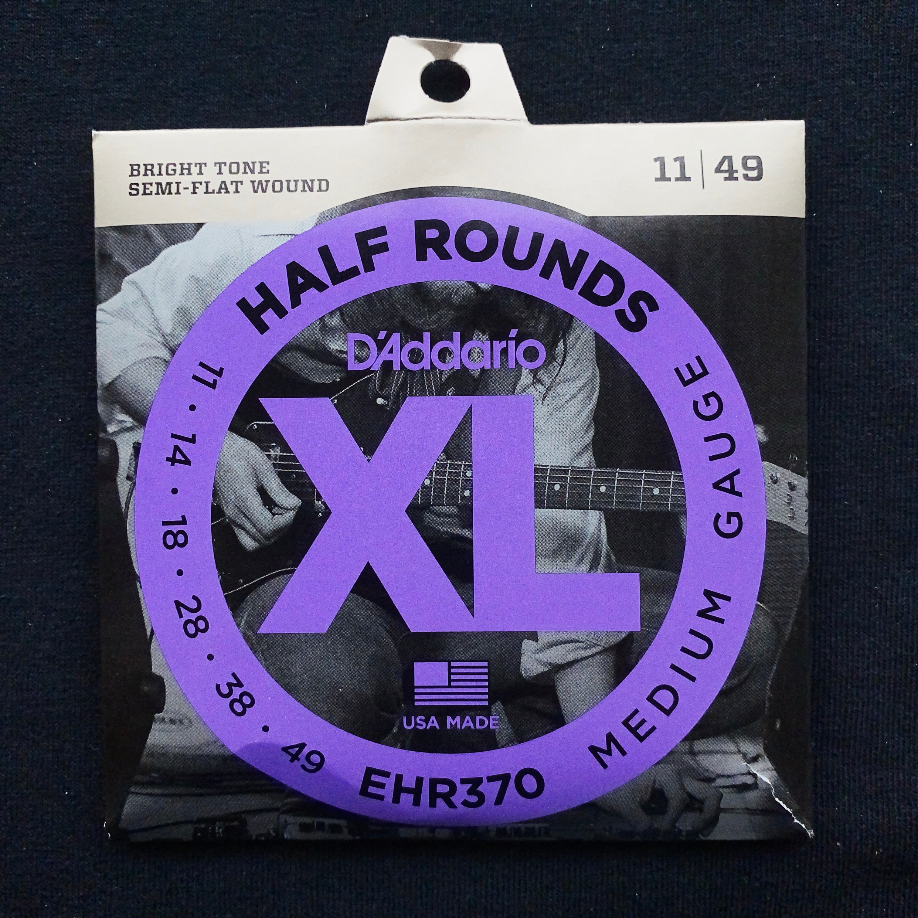 D'Addario EHR370 Set Guitar Half Round Jazz Medium Strings