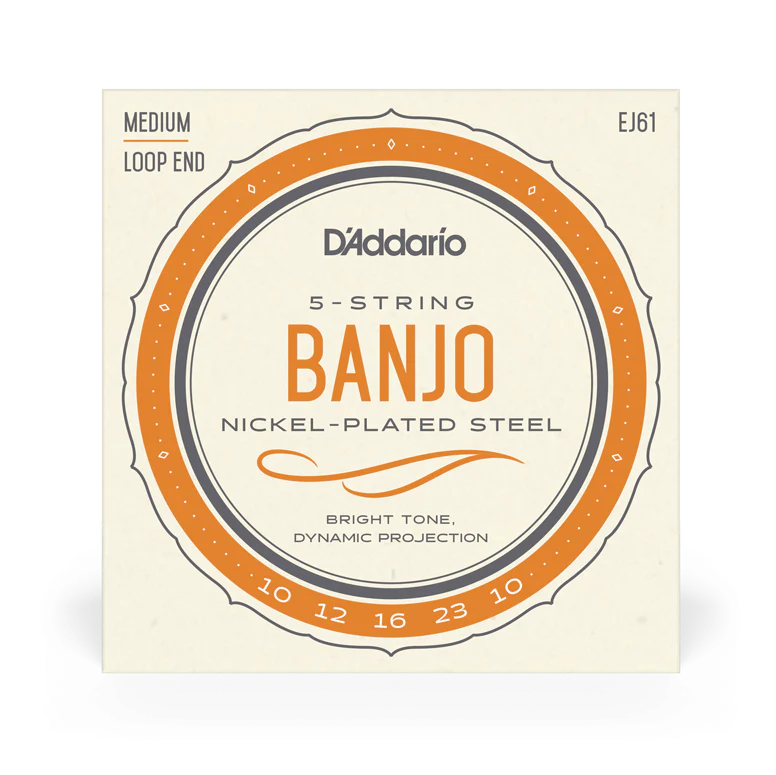 D'Addario EJ61 Set Banjo Nickel Wound 10-23 Medium Strings