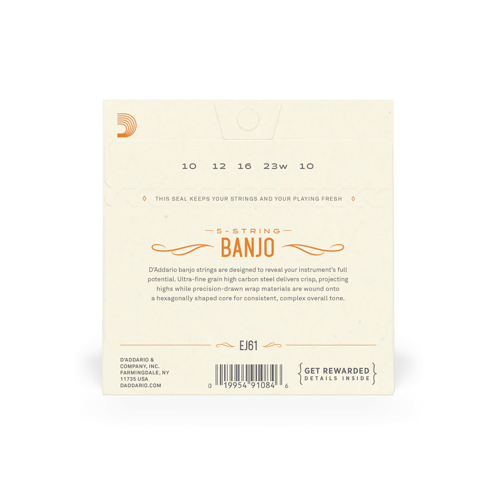 D'Addario EJ61 Set Banjo Nickel Wound 10-23 Medium Strings - Image 4