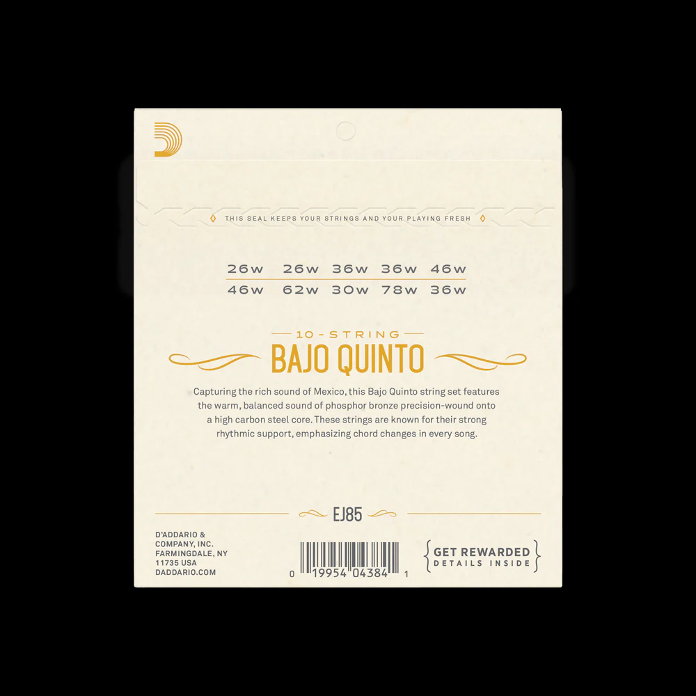 D'Addario EJ85 Set Bajo Quinto Phosphor Bronze Strings - Image 2