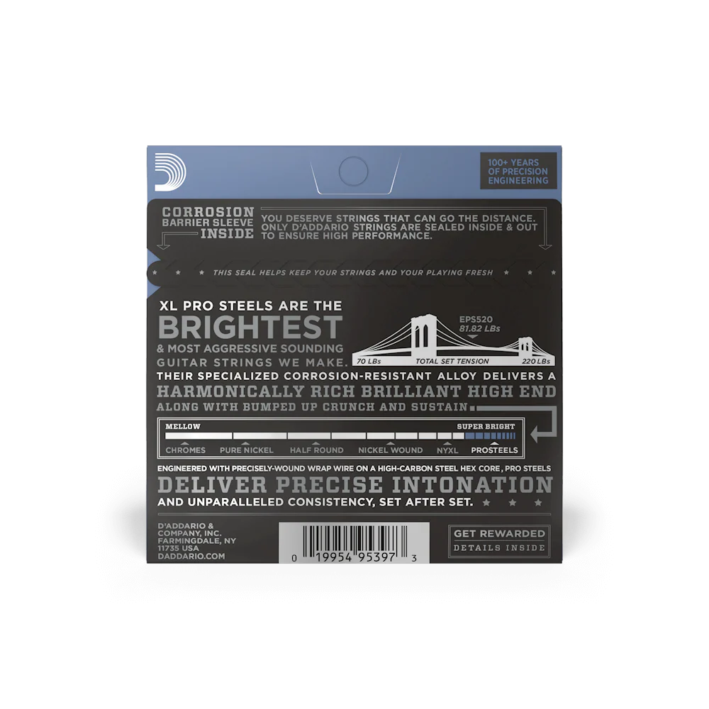 D'Addario EPS520 Set Electric Guitar Pro Steel Super Light Strings - Image 3