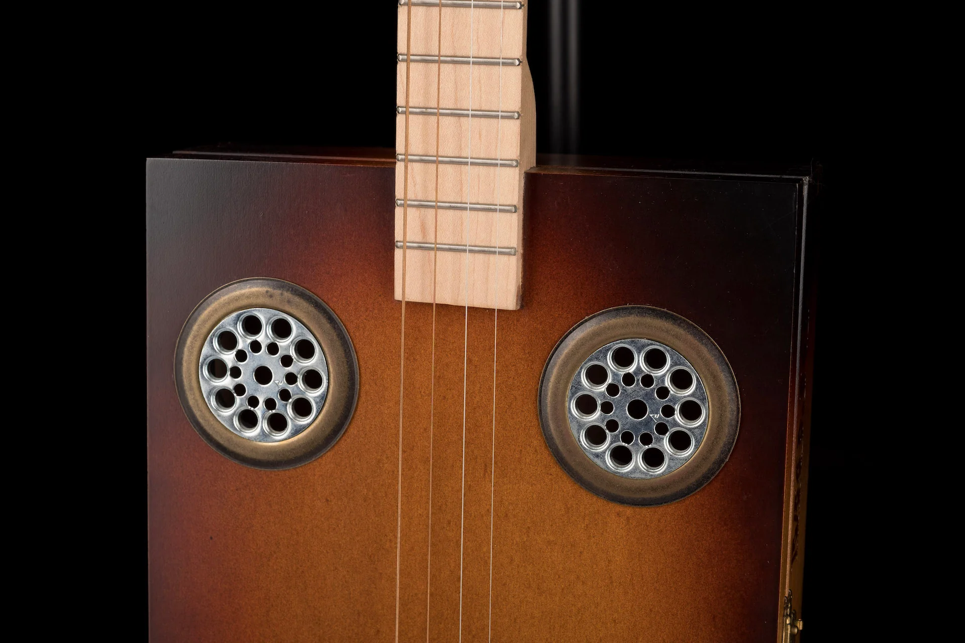 Daddy Mojo 4-String Sunburst Hand Cigar Box Guitar - Image 3