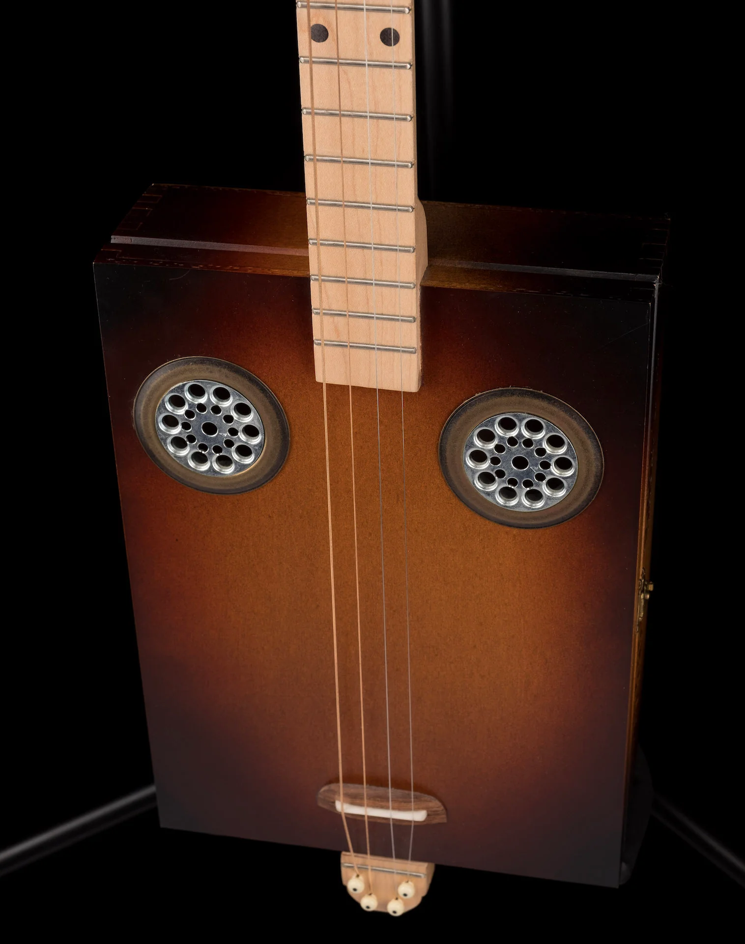 Daddy Mojo 4-String Sunburst Hand Cigar Box Guitar - Image 5