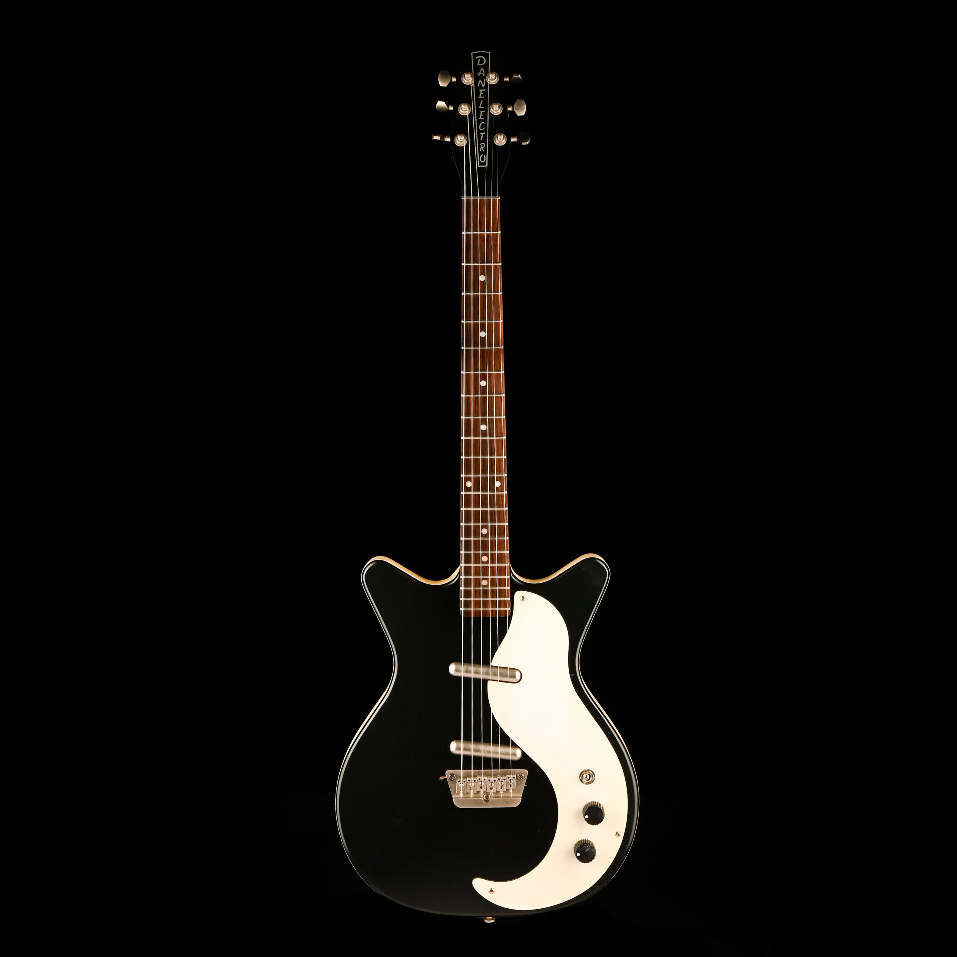 Used Danelectro DC59 Black Solid Body Electric Guitar - Image 2