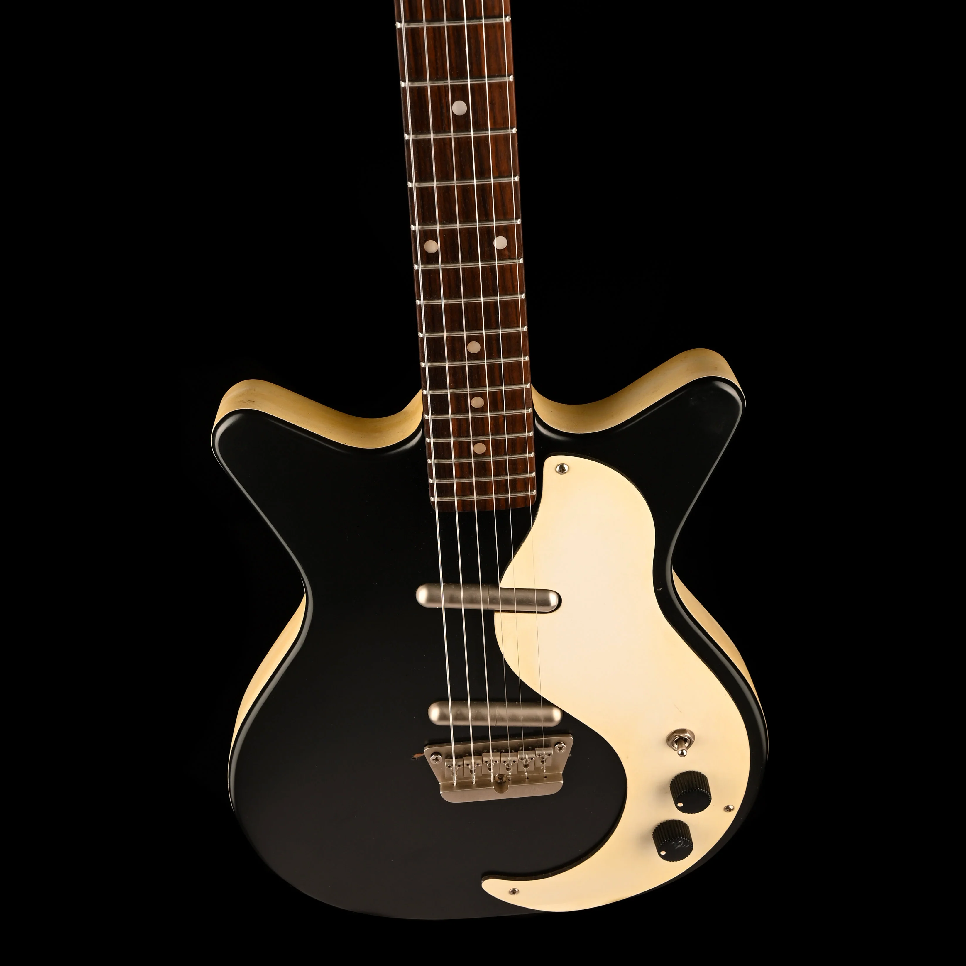 Used Danelectro DC59 Black Solid Body Electric Guitar - Image 4