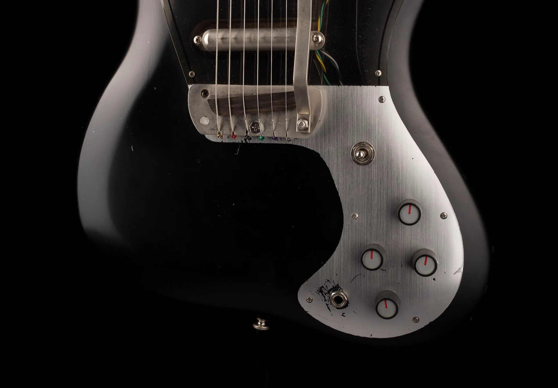 Danelectro Dead on 67 Black Electric Guitar With Gig Bag - Image 5