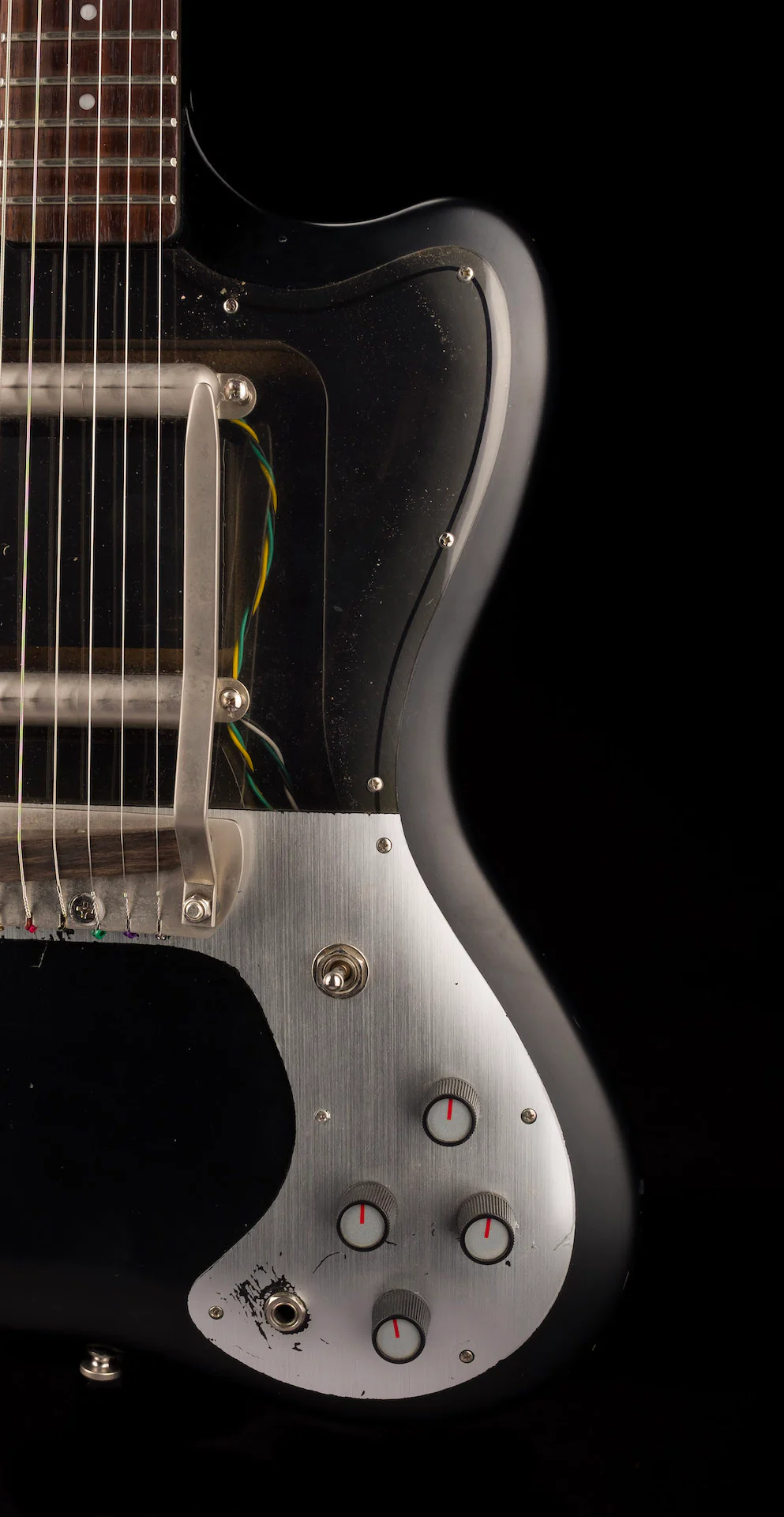 Danelectro Dead on 67 Black Electric Guitar With Gig Bag - Image 9