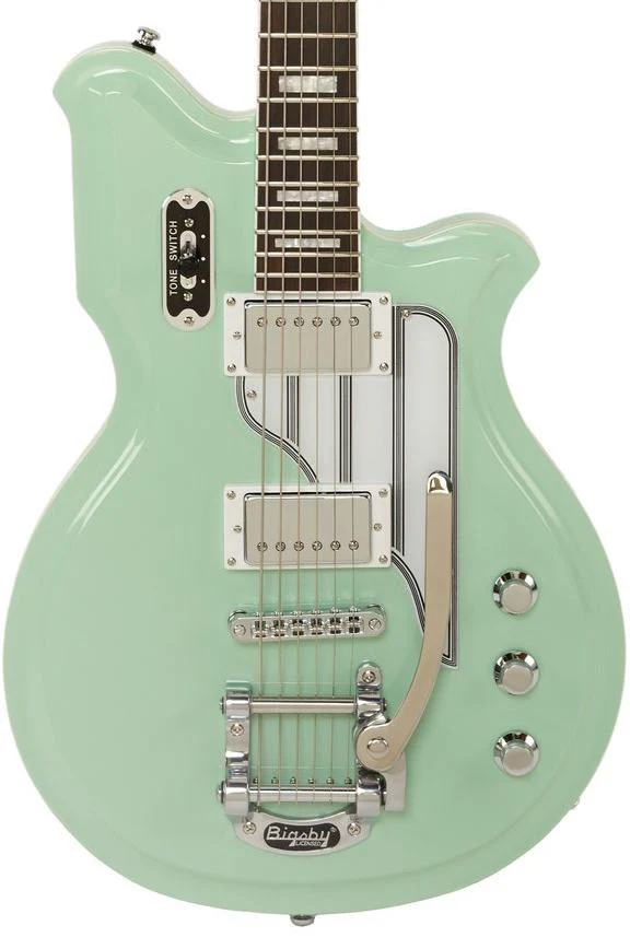 Eastwood Airline Baritone Map Deluxe Guitar - Sea Foam Green