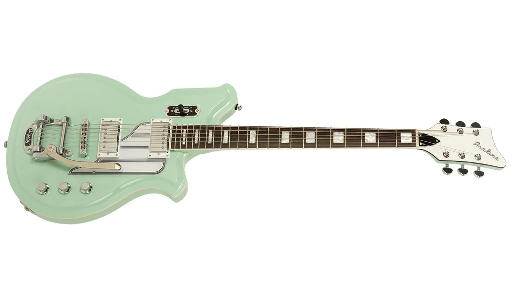 Eastwood Airline Baritone Map Deluxe Guitar - Sea Foam Green - Image 2