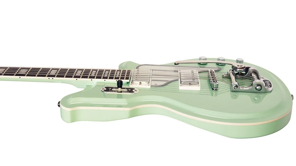 Eastwood Airline Baritone Map Deluxe Guitar - Sea Foam Green - Image 3