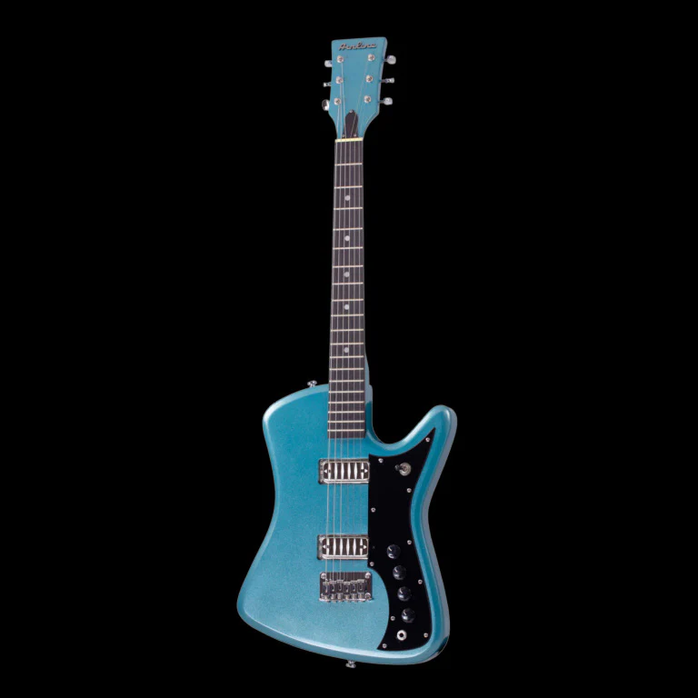 Eastwood Airline Bighorn Electric Guitar  - Metallic Blue - Image 2