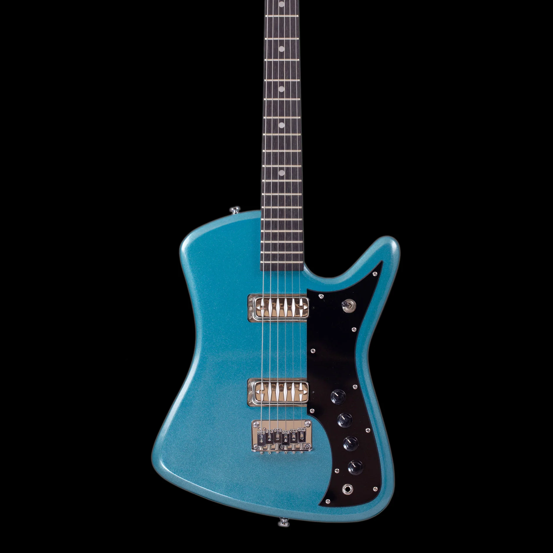 Eastwood Airline Bighorn Electric Guitar  - Metallic Blue - Image 3