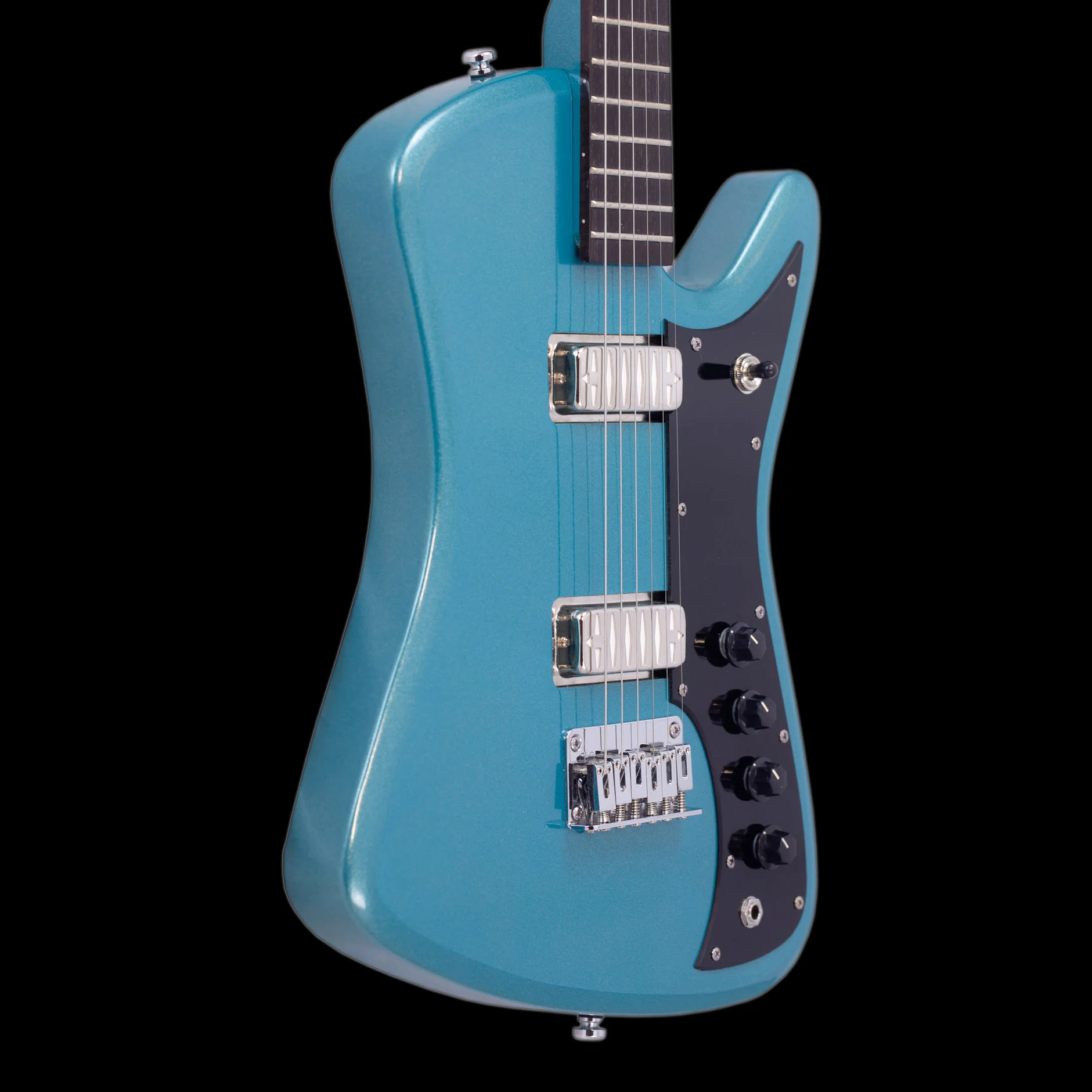 Eastwood Airline Bighorn Electric Guitar  - Metallic Blue - Image 4
