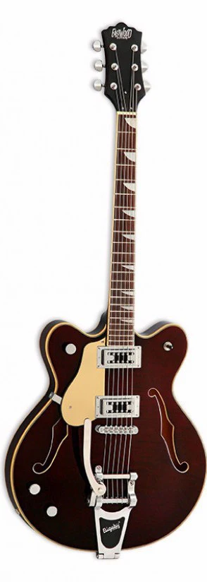 Eastwood Airline Classic 6 Left Handed Deluxe Semi Hollow Guitar w/ Bigsby Walnut