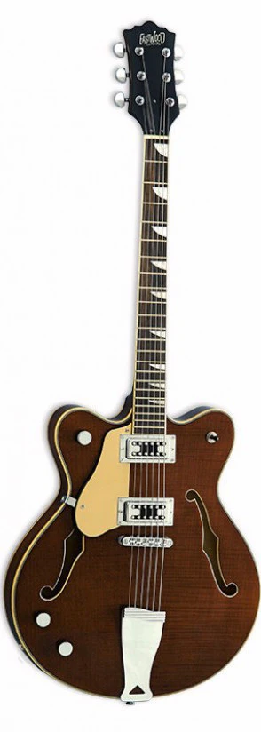 Eastwood Airline Classic 6 Left Handed Semi Hollow Guitar Walnut