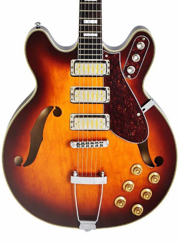Eastwood Airline H77 Semi Hollow Guitar - Honeyburst