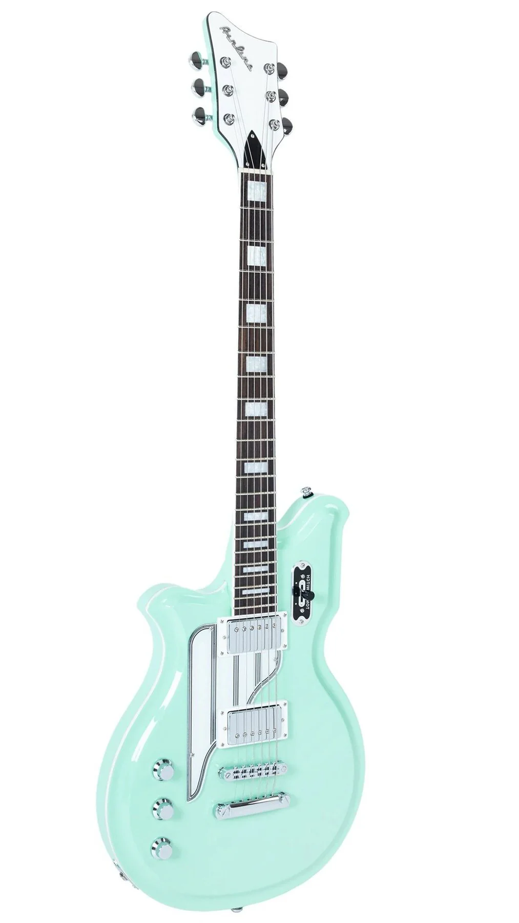 Eastwood Airline Lefty Baritone Map Deluxe Guitar - Sea Foam Green Left Handed - Image 2
