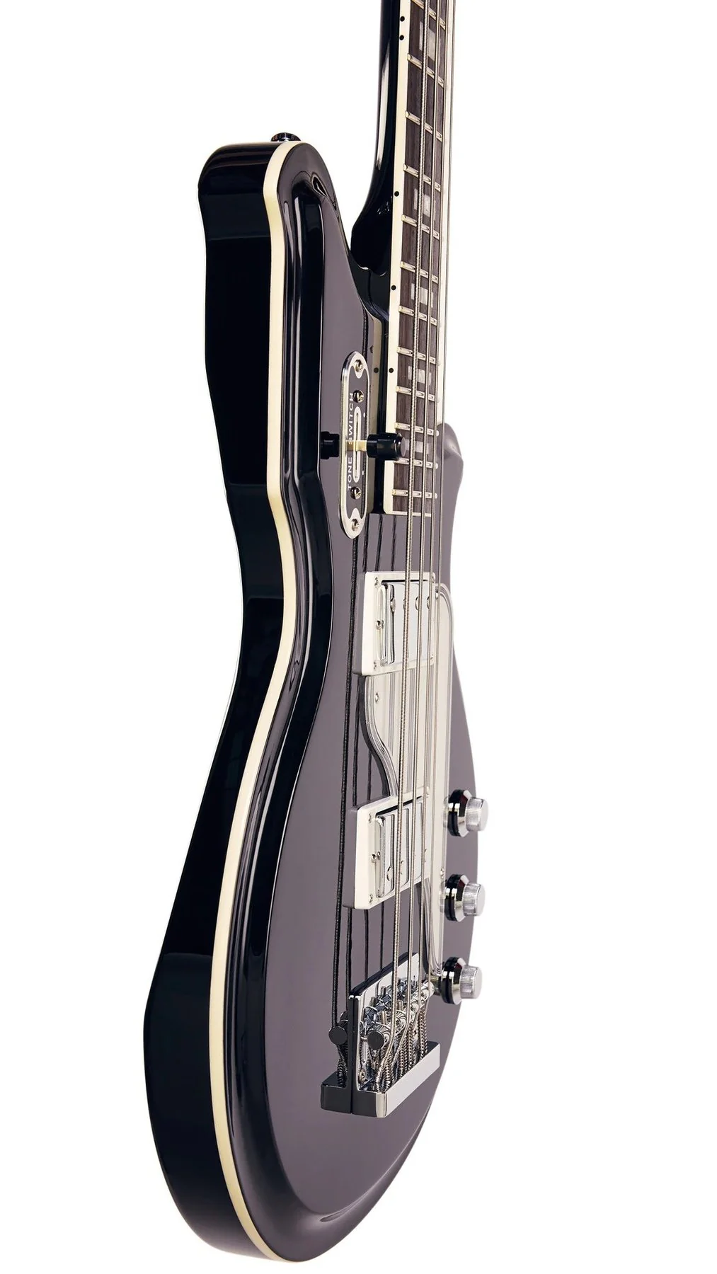 Eastwood Airline Map Bass 34 Electric Bass Guitar Black - Image 4