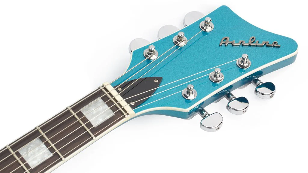 Eastwood Airline Map Deluxe With Bigsby Electric Guitar - Metallic Blue - Image 5