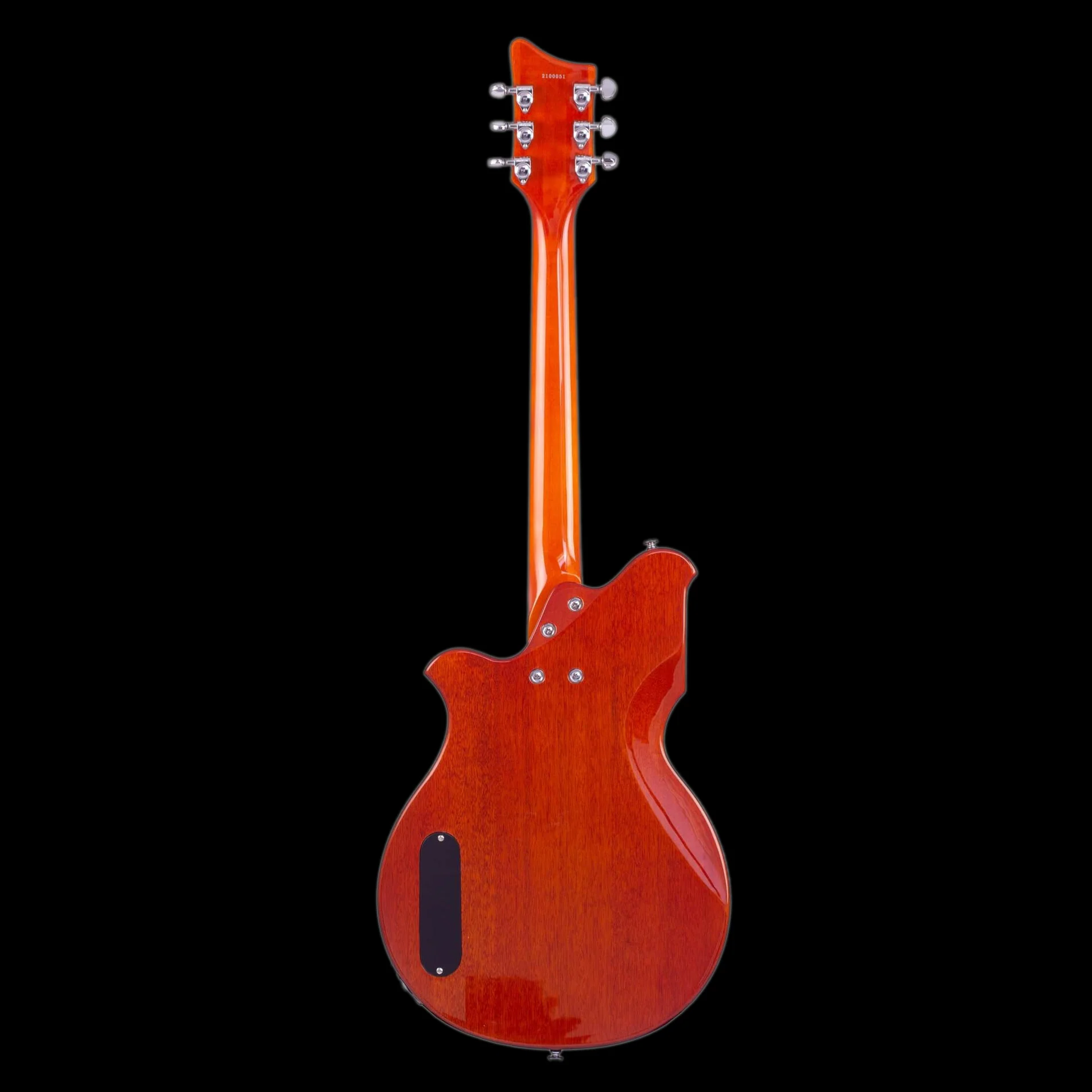 Eastwood Airline Map FM Guitar Flame Maple Top - Orangeburst Flame - Image 4