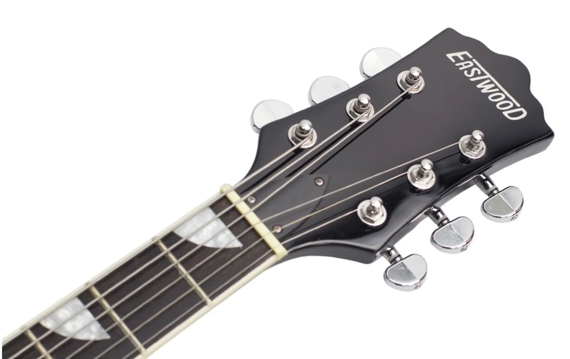 Eastwood Classic 6 Baritone 6 String Semi Hollow Guitar Black - Image 4
