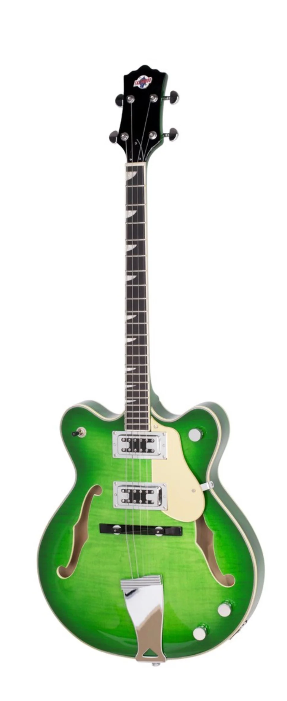 Eastwood Classic Tenor 4 String Semi Hollow Guitar Greenburst - Image 2