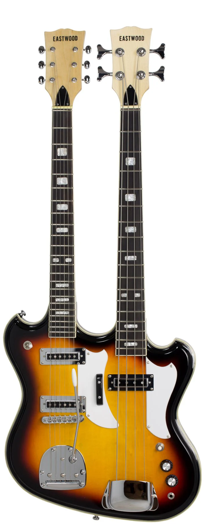 Eastwood Doubleneck 4/6 Guitar and Bass Guitar With Gig Bag Double Neck - Image 2