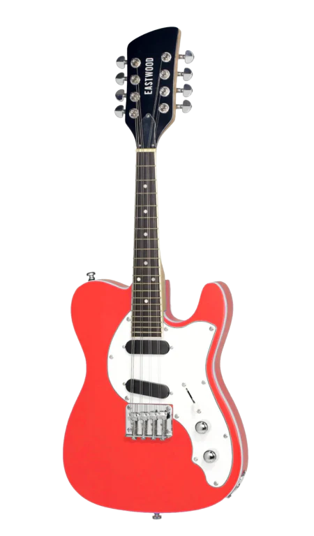 Eastwood Limited Edition 8 String Mandocaster Electric Mandolin Fiesta Red - Image 4
