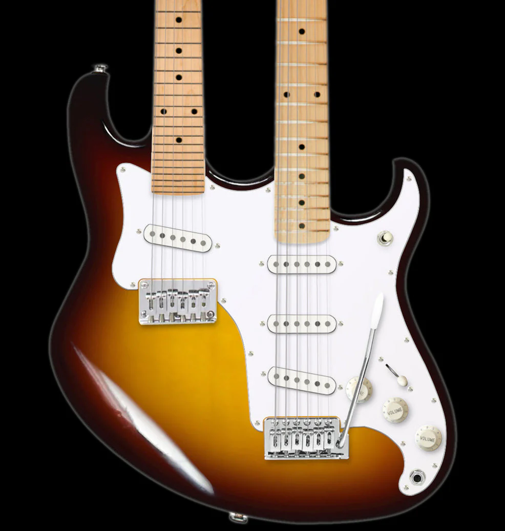 Eastwood Robin Octave Doubleneck Sunburst With Custom Gig Bag