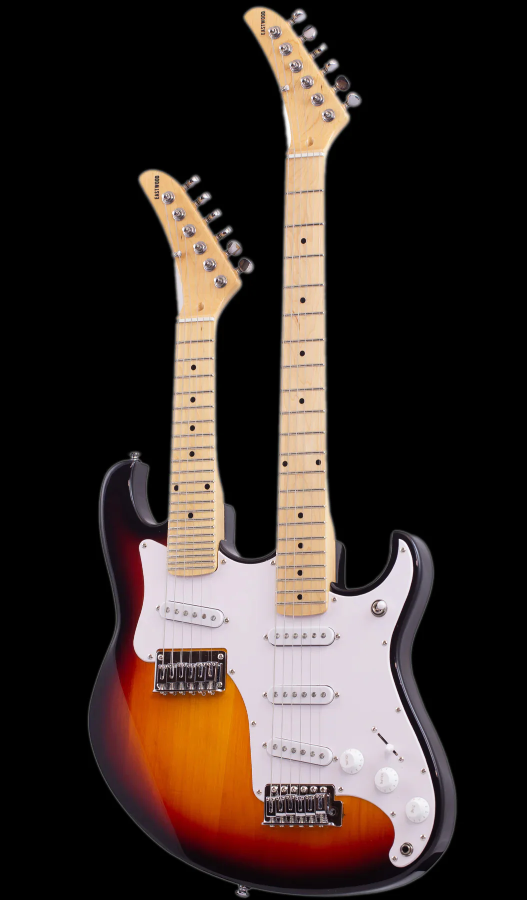 Eastwood Robin Octave Doubleneck Sunburst With Custom Gig Bag - Image 4