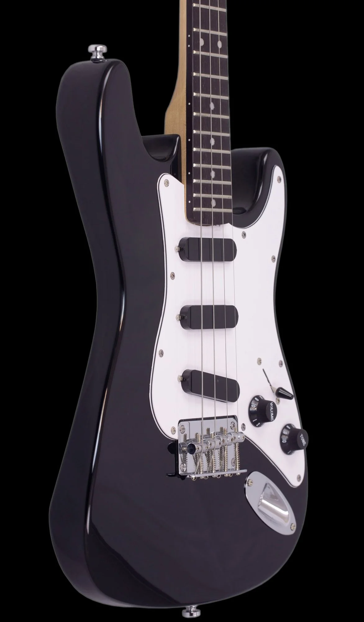 Eastwood S Style 4-String Tenor Guitar - Black With Gig Bag - Image 3
