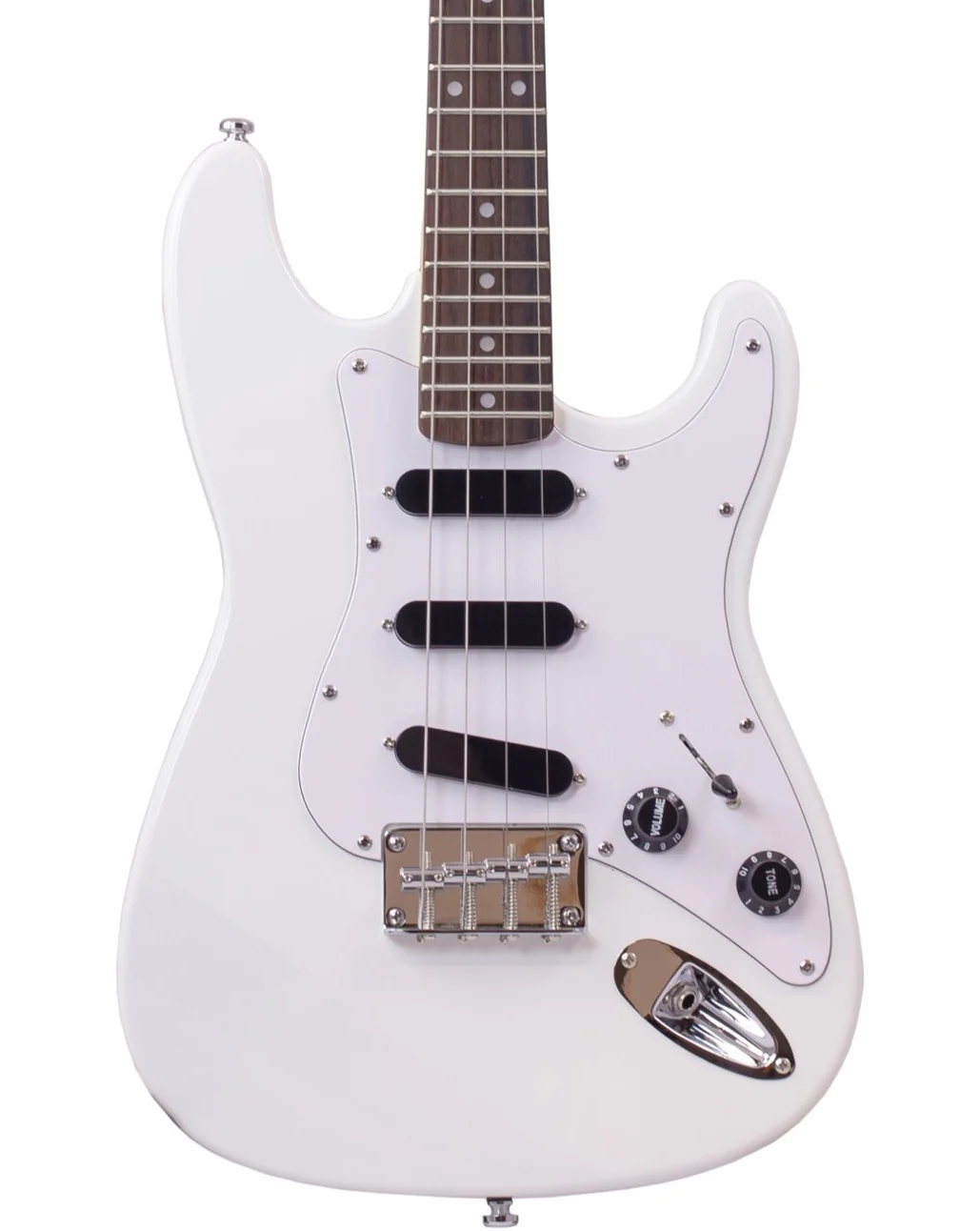 Eastwood S Style 4-String Tenor Guitar - White With Gig Bag - Image 2
