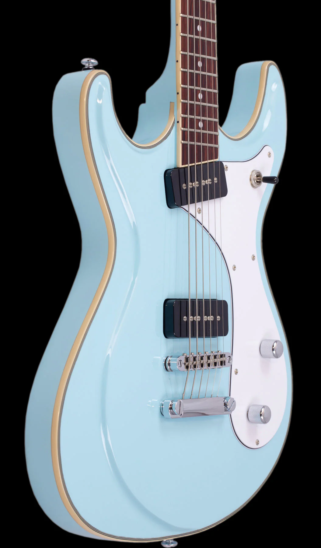 Eastwood Sidejack Baritone 20th Anniversary Limited Guitar Sonic Blue - Image 3