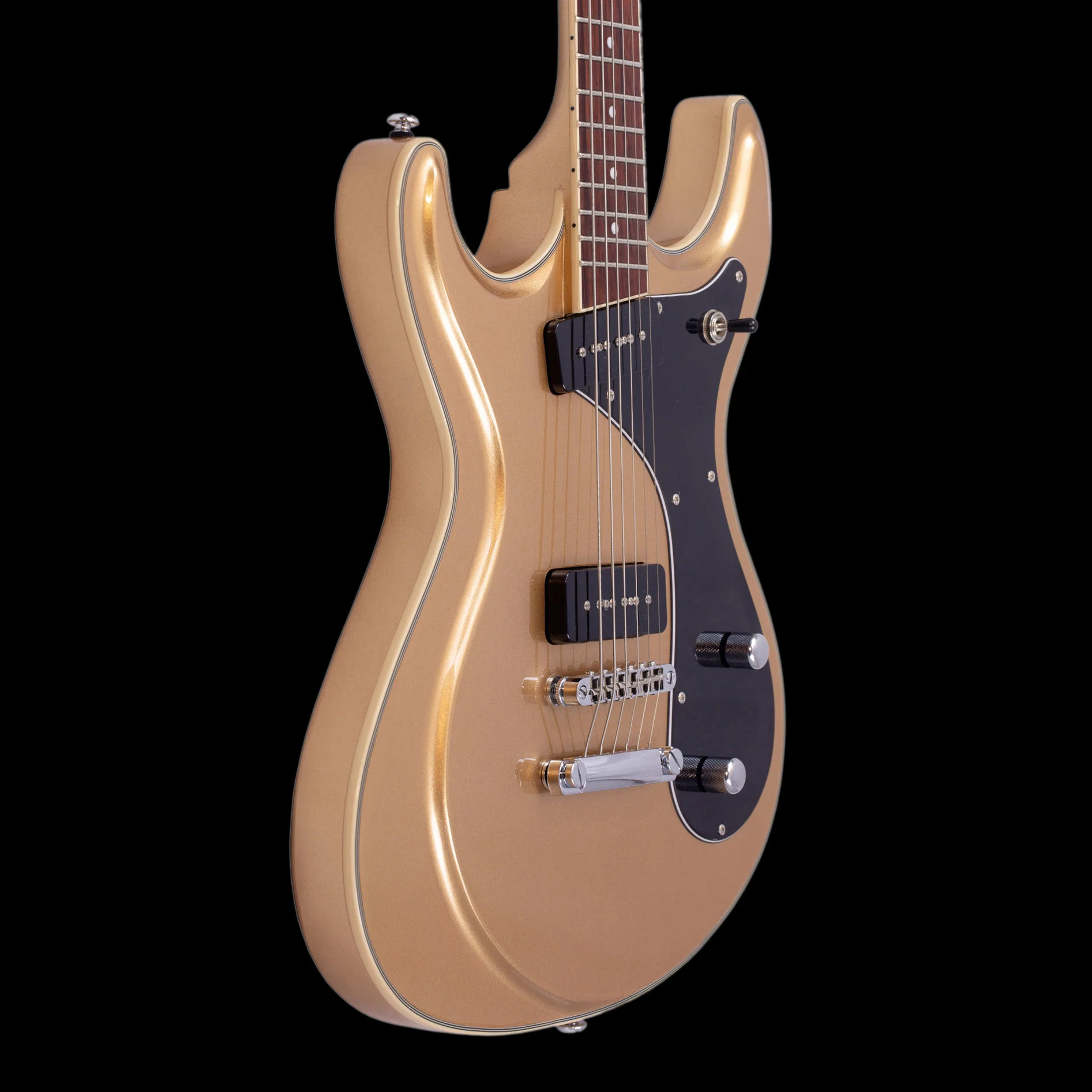 Eastwood Sidejack Baritone 20th Anniversary Limited Guitar Metallic Gold - Image 3