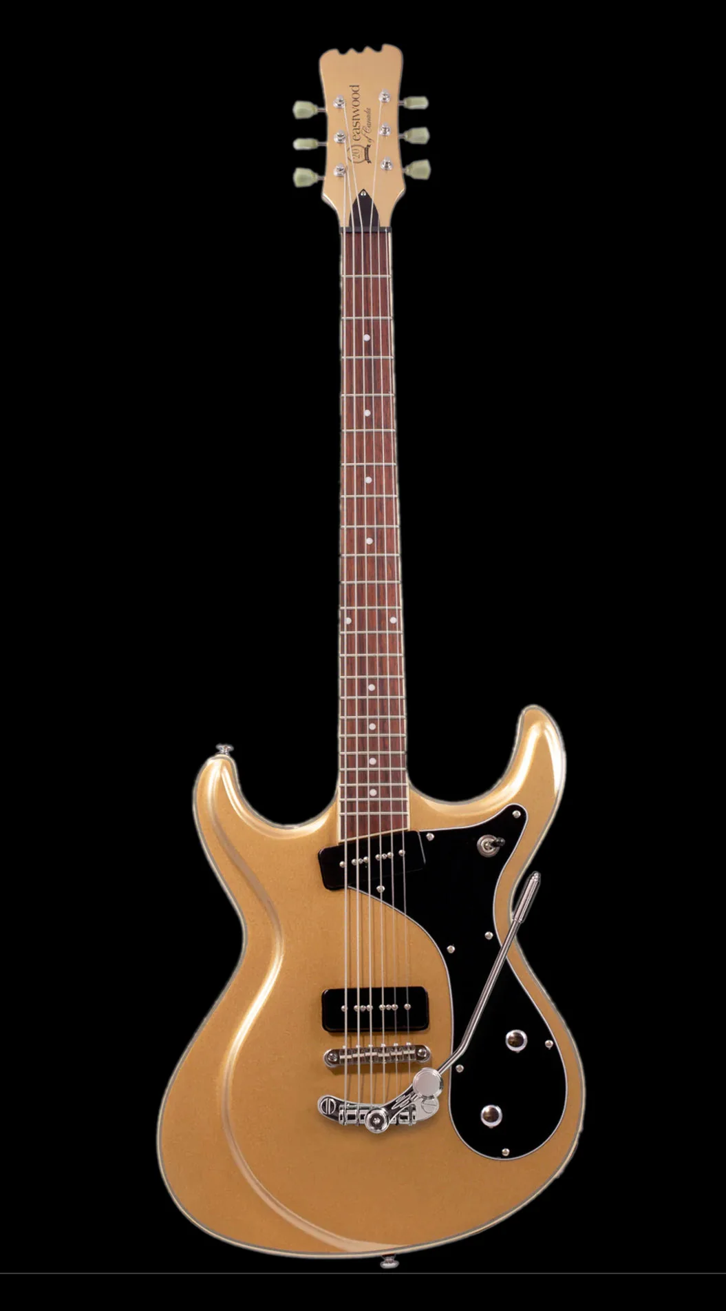 Eastwood Sidejack Baritone Deluxe 20th Anniversary Limited Guitar Metallic Gold - Image 2