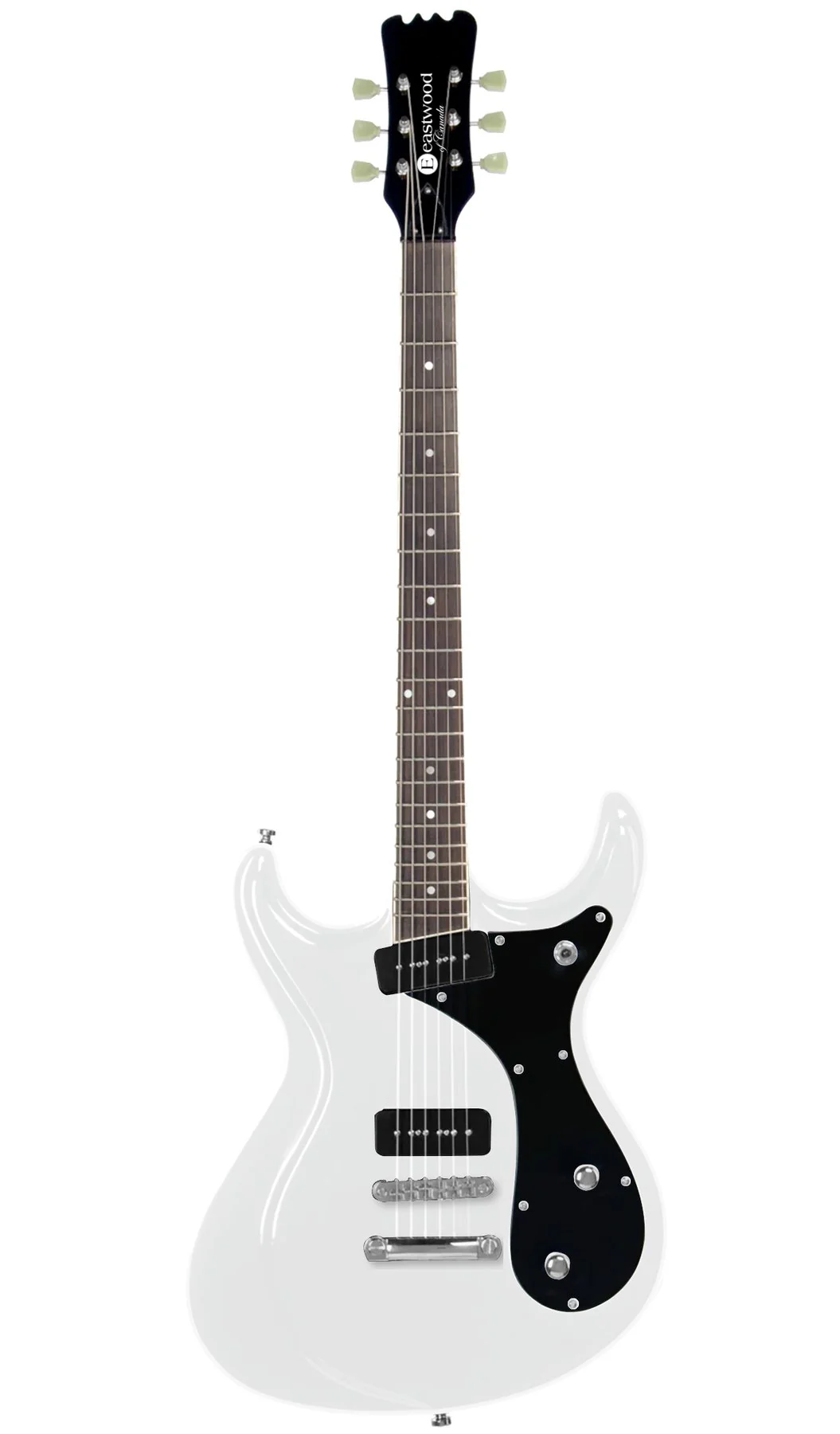 Eastwood Sidejack Baritone Electric Guitar - Limited Edition Ramones White - Image 3