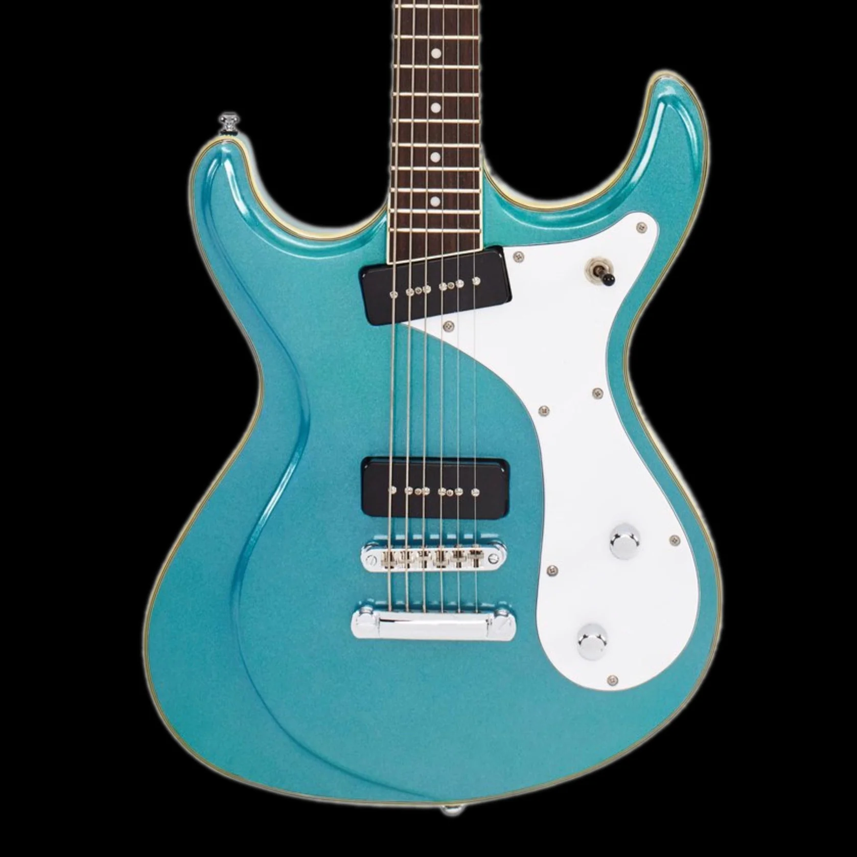 Eastwood Sidejack Baritone Electric Guitar - Metallic Blue