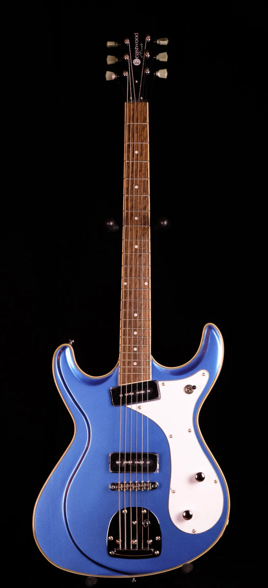 Eastwood Sidejack Deluxe Baritone - Dark Metallic Blue - Image 2