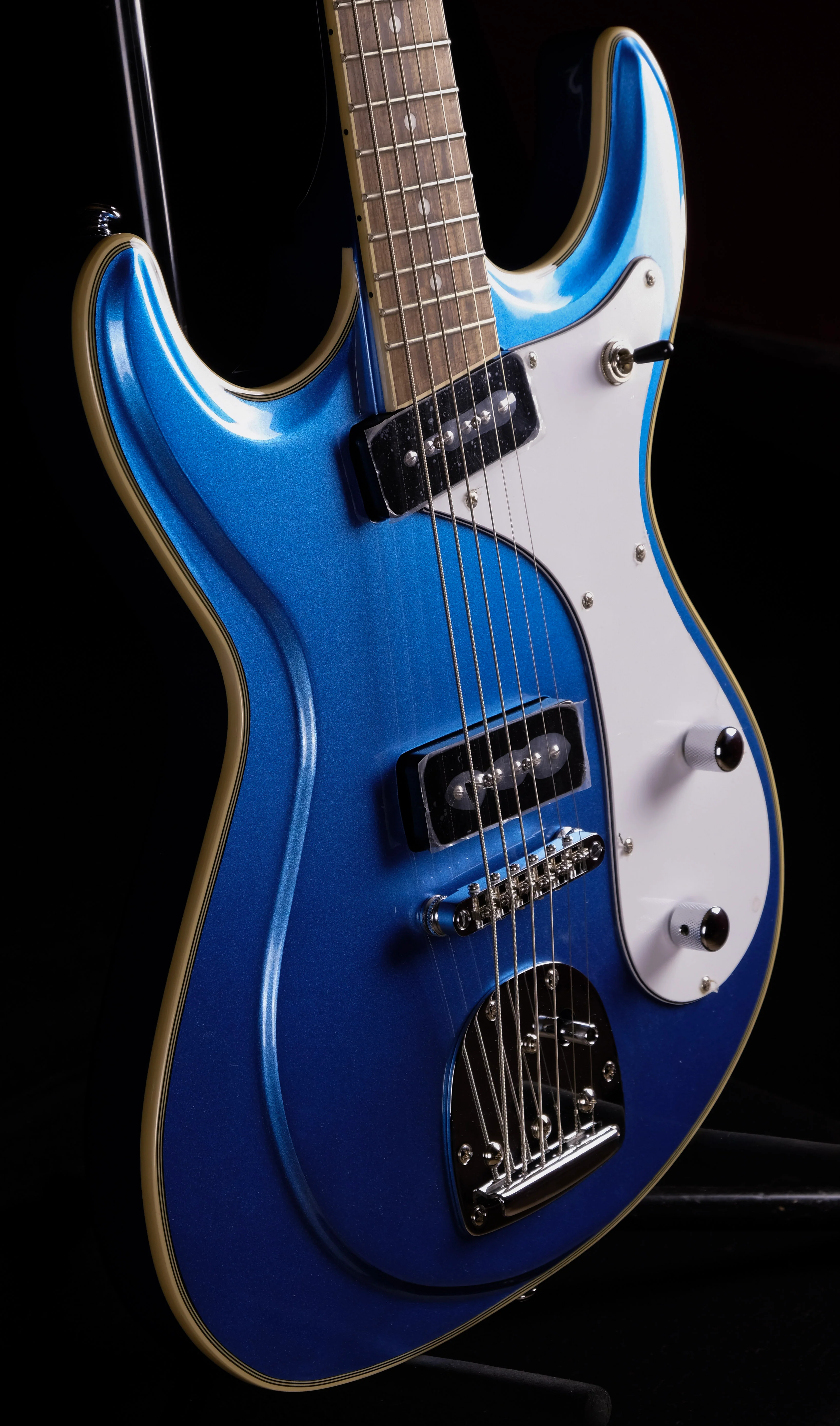Eastwood Sidejack Deluxe Baritone - Dark Metallic Blue - Image 3