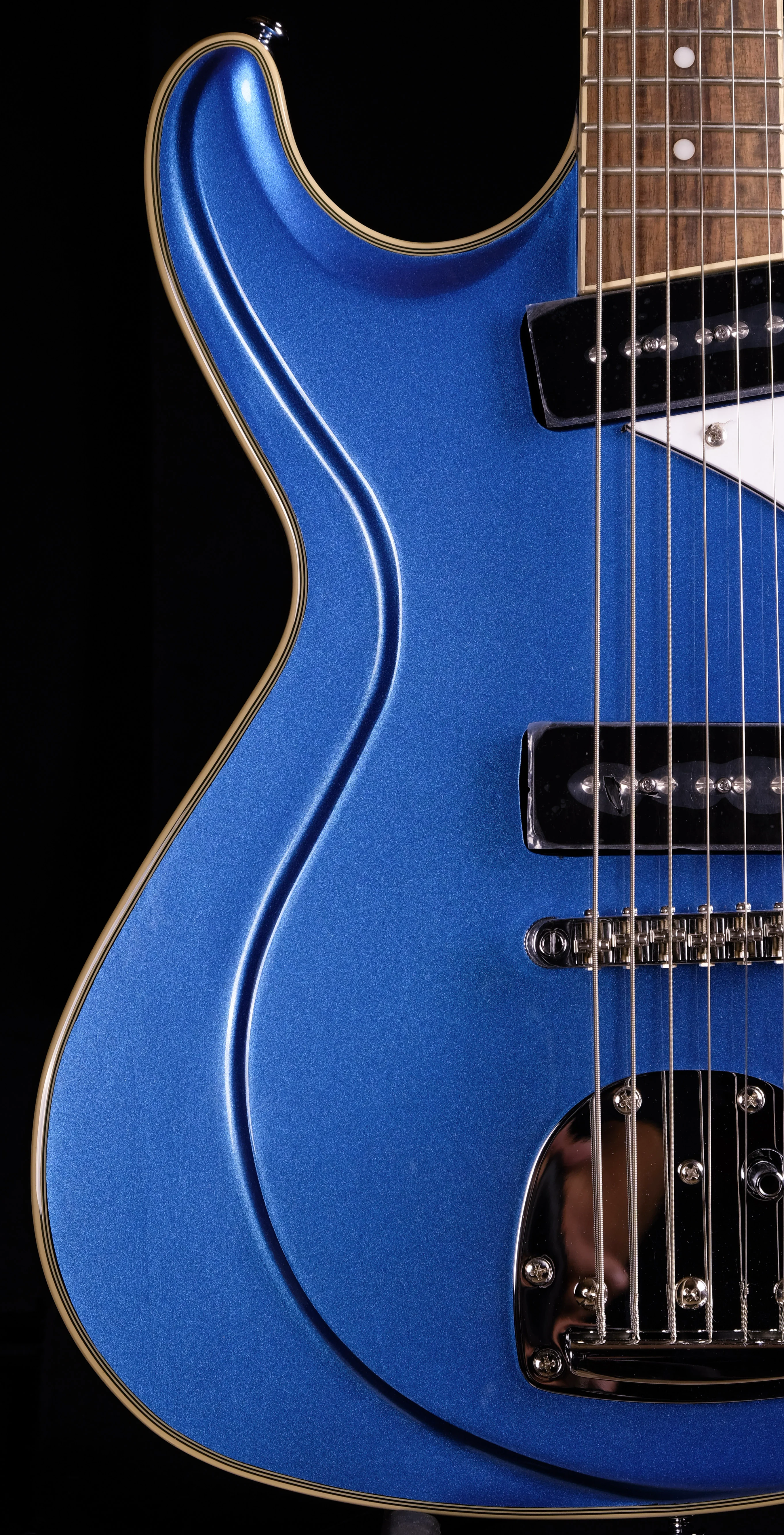 Eastwood Sidejack Deluxe Baritone - Dark Metallic Blue - Image 4