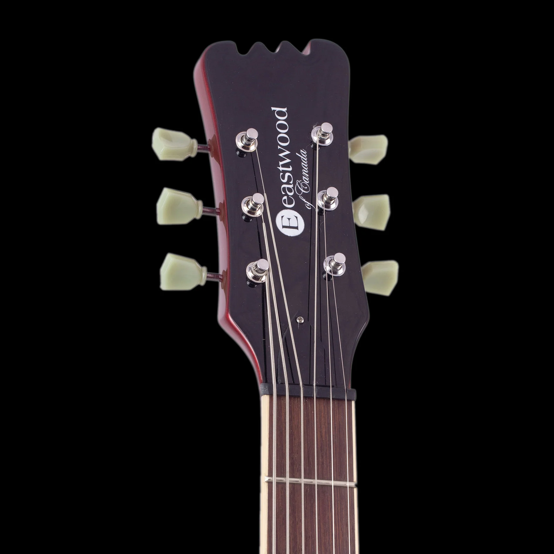 Eastwood Sidejack Deluxe Baritone Electric Guitar - Red - Image 4