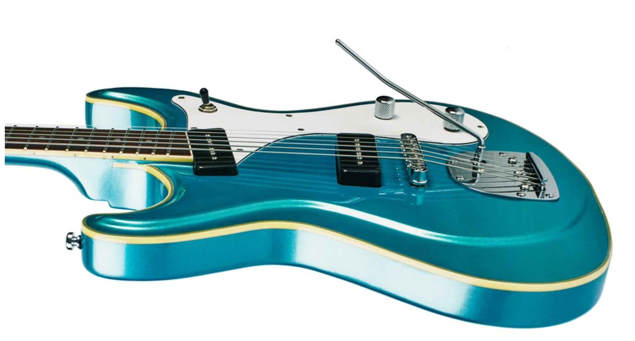 Eastwood Sidejack Deluxe Baritone - Metallic Blue - Image 4