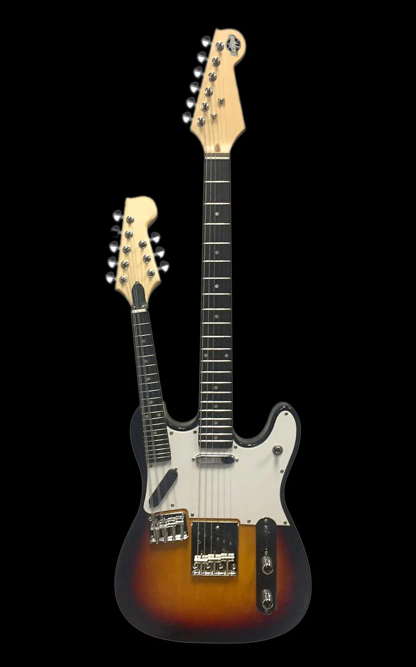 Eastwood Teleolin Mandolin Guitar Double Neck Guitar Mandolin Sunburst With Gig Bag - Image 2