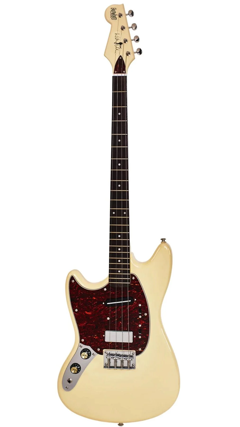 Eastwood Warren Ellis Tenor Baritone Left-Handed 2P Electric Guitar - Vintage Cream - Image 2