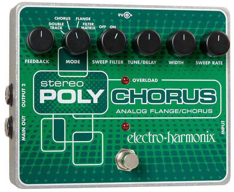 Electro-Harmonix Stereo Polychorus Analog Chorus Flanger Slapback Echo Guitar Pedal