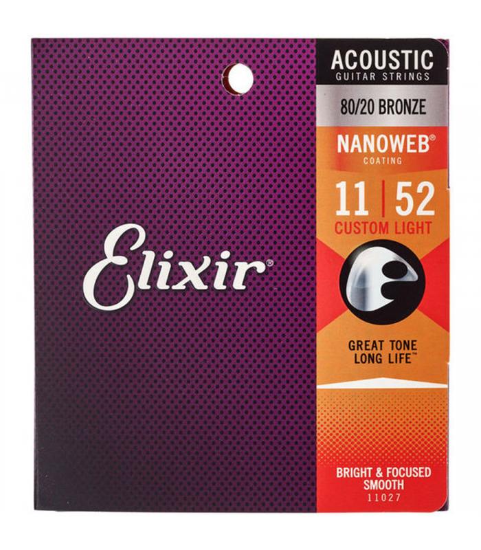 Elixir 11027 Custom Light 11/52 Acoustic Guitar Strings