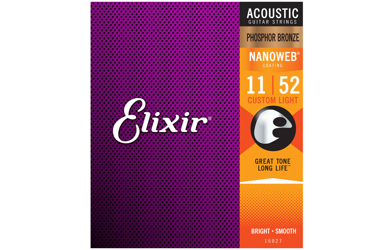 Elixir E16027 Phosphor Bronze 11-52 Acoustic Custom Light Strings