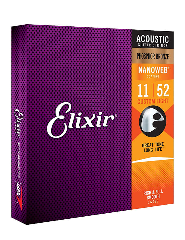 Elixir E16027 Phosphor Bronze 11-52 Acoustic Custom Light Strings - Image 2