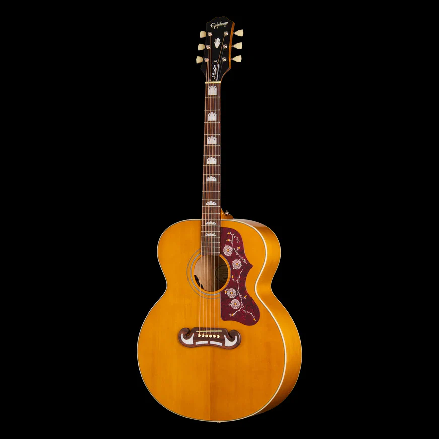Epiphone J-200 Studio Natural With Gig Bag - Image 3