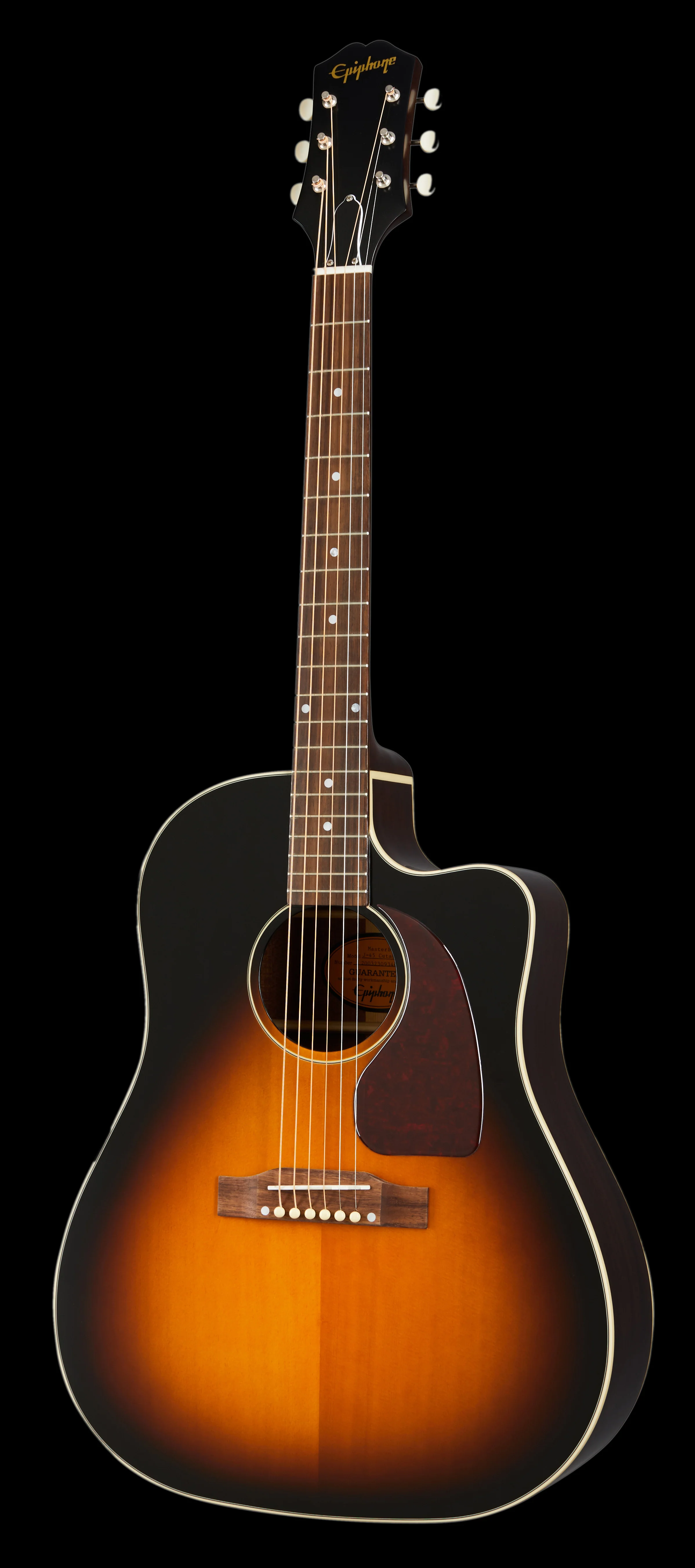 Epiphone J-45 EC All Solid Fishman Presys II Aged Vintage Sunburst Acoustic Electric Guitar - Image 3